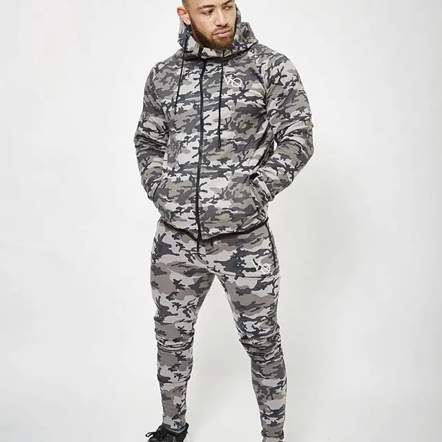 

Muscle Fitness Brother Spring And Autumn New Style Men's Camouflage Sports Casual Long-sleeved Cardigan Hooded Coat