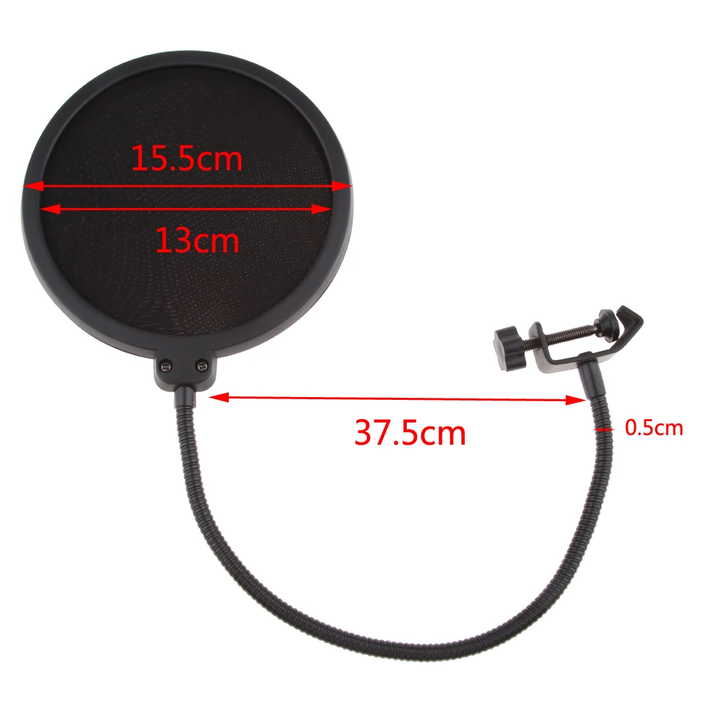 Metal Mesh & Foam Layer Microphone Tripod Double Net Pops Filter Microphone Mic Windscreen Cover For Youtube Videos Gaming