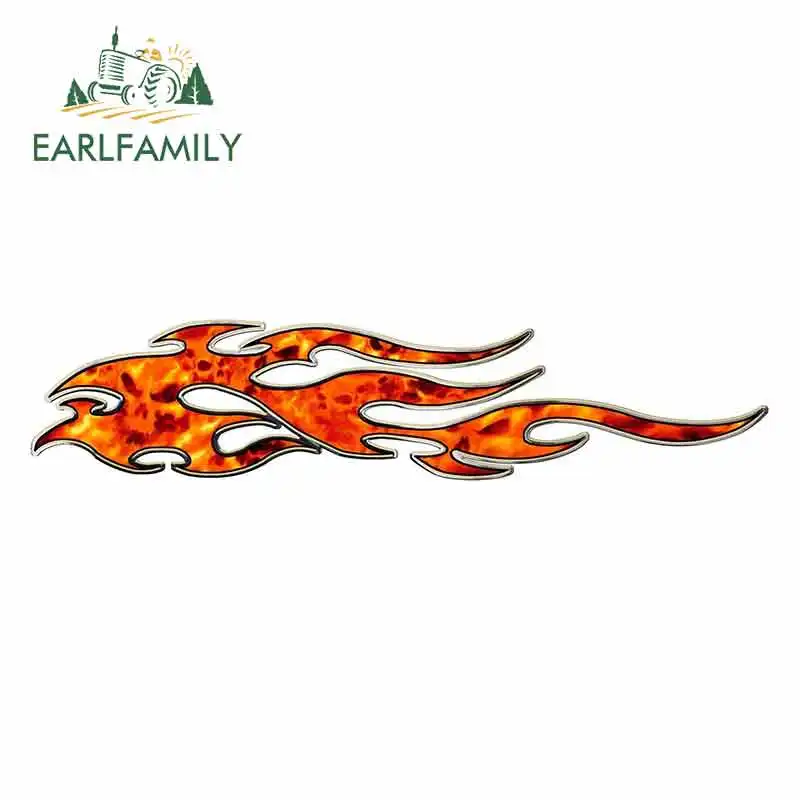 

EARLFAMILY 15cm x 3.4cm for Skull Flame Funny Car Stickers JDM Vinyl Wrap Waterproof Anime RV VAN 3D DIY Fine Decal Accessories