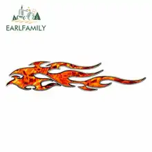 EARLFAMILY 15cm x 3.4cm for Skull Flame Funny Car Stickers JDM Vinyl Wrap Waterproof Anime RV VAN 3D DIY Fine Decal Accessories