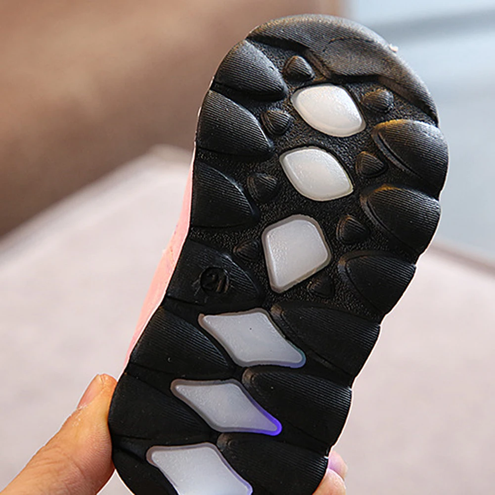 Shiny Baby Children Shoes Kids Led Flash Sneakers Spring Autumn Fashion Sequin Sneakers Toddler Girls Princess Lightning Shoes