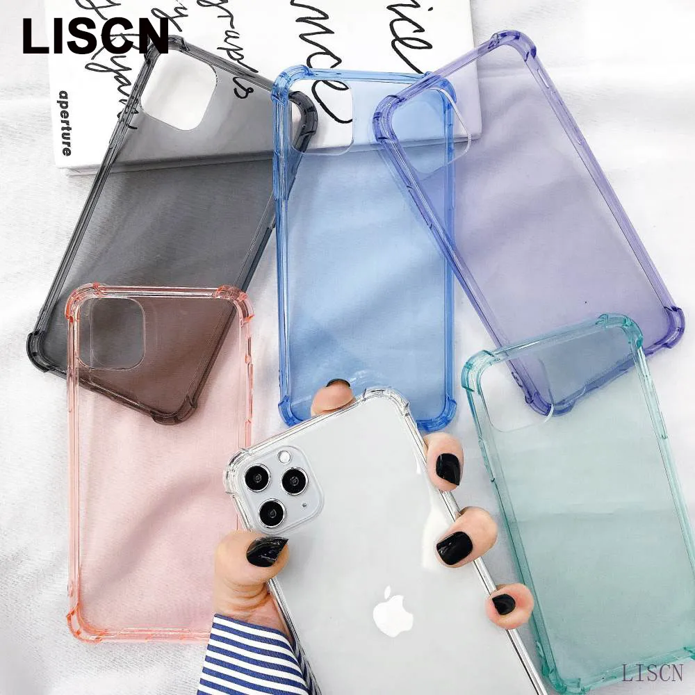 

Candy Color Phone Case For iPhone 11 Pro 8Plus xs max xr x xs xsmax 7plus 7 8 6 6s plus Transparent Soft Acrylic TPU Back Cover