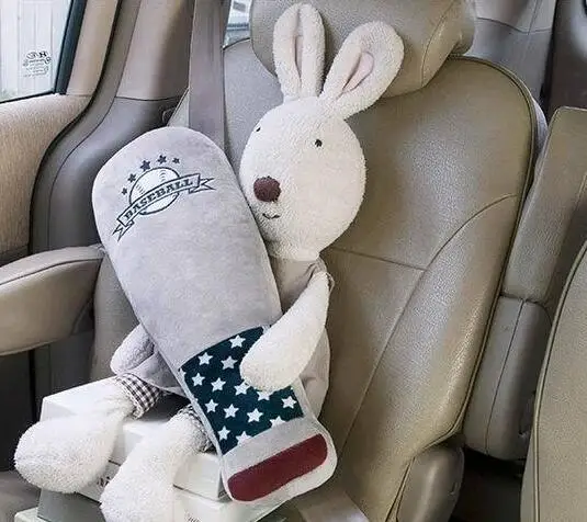 Маленькая кукла животных Детская безопасность сидений в автомобиле ремень Набор для комфорта плюшевая подушка мультфильм Подушка ремня безопасности Авто Ремень безопасности крышка