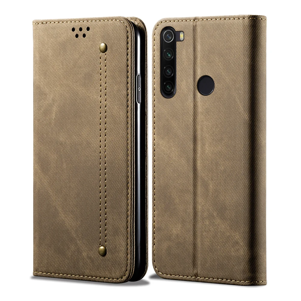 Чехол-бумажник из искусственной кожи для Xiaomi Redmi Note 8 T, ретро ковбойский Повседневный защитный чехол для телефона с отделениями для карт, чехол Fundas - Цвет: Хаки
