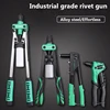 Manual Rivet Gun Set with 4 Sizes of Rivet Heads, Heavy-duty One-handed Rivet Gun Tool for Metal, Plastic and Leather 1
