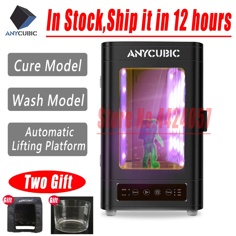 

2019 New Anycubic UV Wash and Cure Machine box for lcd/dlp/sla uv 3D Printer photon resin models dedicated Processing Two In One