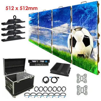 

8pcs/6pcs 512x512 led TV panel screen with flight case sending card receiving card P2 P4 RGB indoor led matrix display