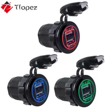 4.2a tomada carregadora usb duplo, tomada de energia à prova d' água, 5v, portas duplas, adaptador de carga rápida para iphone, smartphone, carro, barco d5 marinho