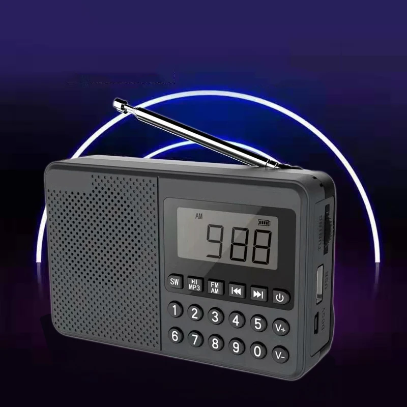 Портативный FM/AM/SW радио медиа динамик MP3 музыкальный плеер Поддержка tf карты с