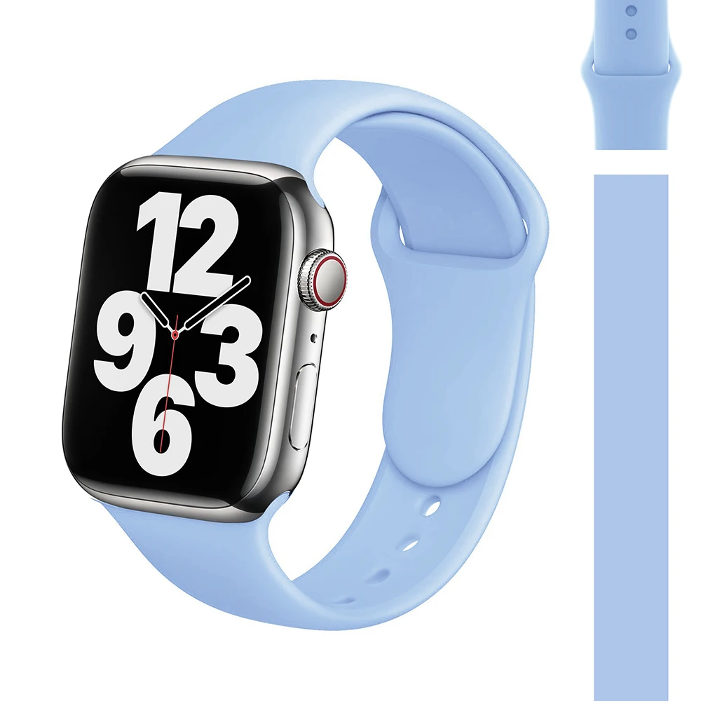 Silicone Strap Watch Compatible Apple Watch Band 45mm 44mm 41mm for bracelet iWatch 40mm 38mm correa apple watch series 7 6 5 SE Silicone Strap Watch Compatible Apple Watch Band 45mm 44mm 41mm for bracelet iWatch 40mm 38mm correa apple watch series 7 6 5 SE