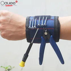 Bolsa de herramientas magnética portátil, muñequera para carpintería, electricista, cinturón, tornillos, clavos, brocas, soporte, herramientas de reparación, cinturón
