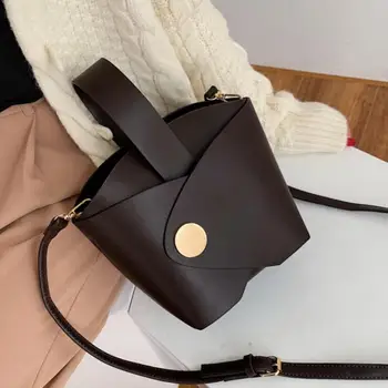 

Vintage Fashion Female Tote Bucket bag 2020 New High Quality PU Leather Women's Designer Handbag Travel Shoulder Messenger Bag