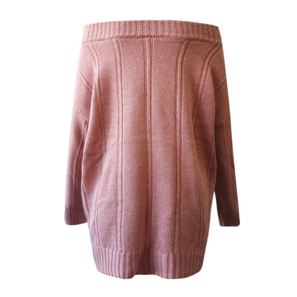  Off Shoulder Loose Slash Neck Sweater Pullover Blouse