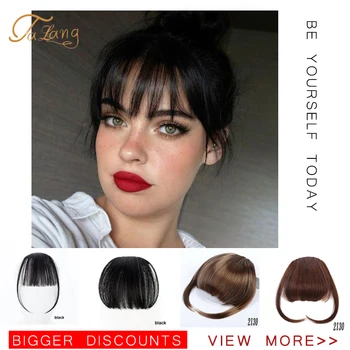 

TALANG Women Air Bangs Thin Fake Fringes Natural Straigth Synthetic Neat Hair Bangs Invisible Natural wigs