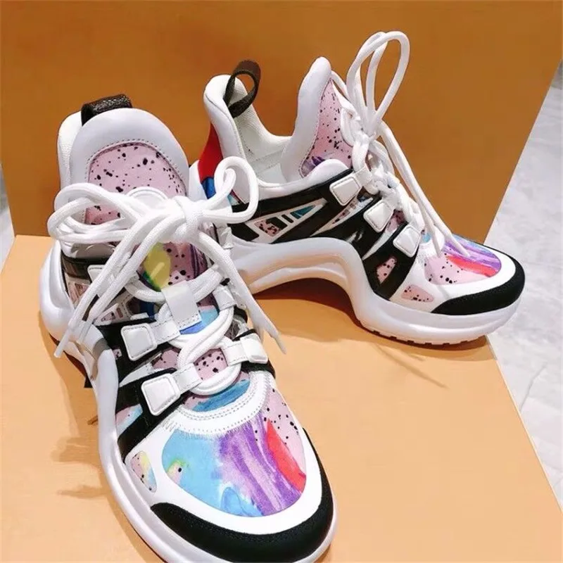 

2019 New Wedge Lace Up Woman Sneakers Fashion Colorful Platform Sneakers Ladies Trainers Female Women Design Casual Shoes Woman