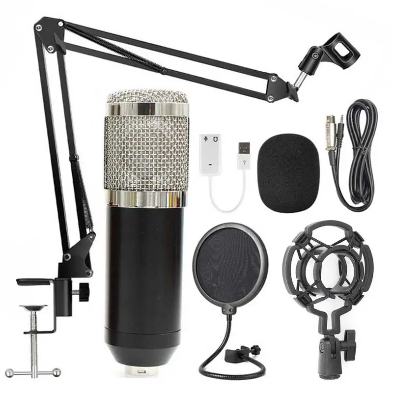 Travor профессиональный студийный микрофон конденсаторный аудио 3,5 мм проводной микрофон вокальный запись КТВ караоке для Компьютерная студия запись - Цвет: Silver