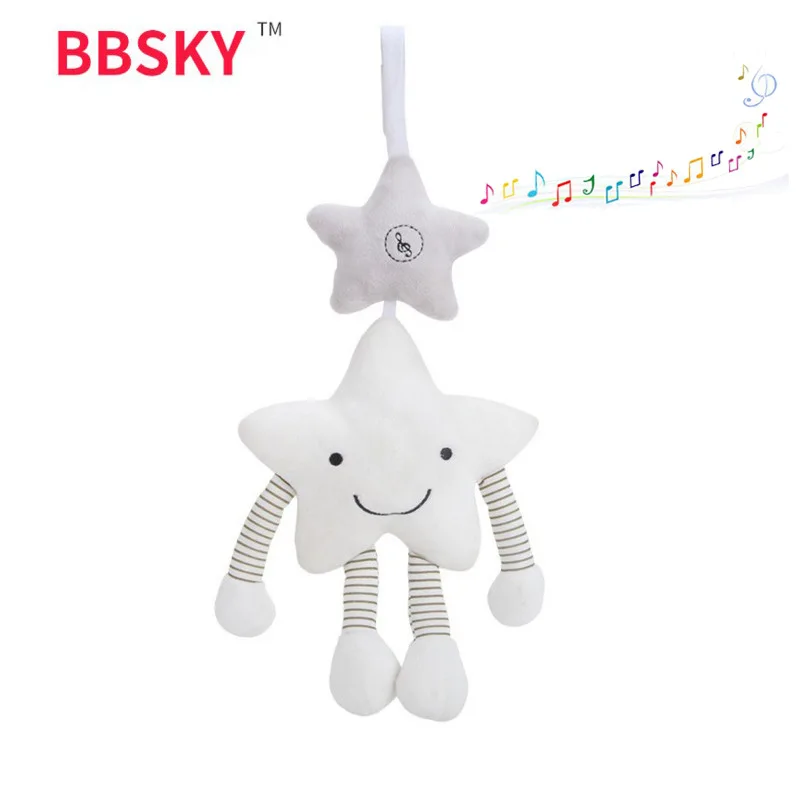 Bbsky элегантная белая подвеска-колокольчик с пятизвездочным звуком, подвесная кровать для младенцев, детские плюшевые игрушки