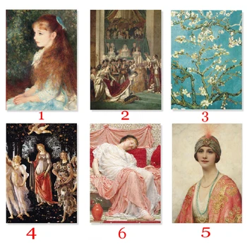 

Waterproof Plastic L-shaped File Folder Time Gallery Series Retro Oil Painting Storage Bag Organizer Case Office School Supplies