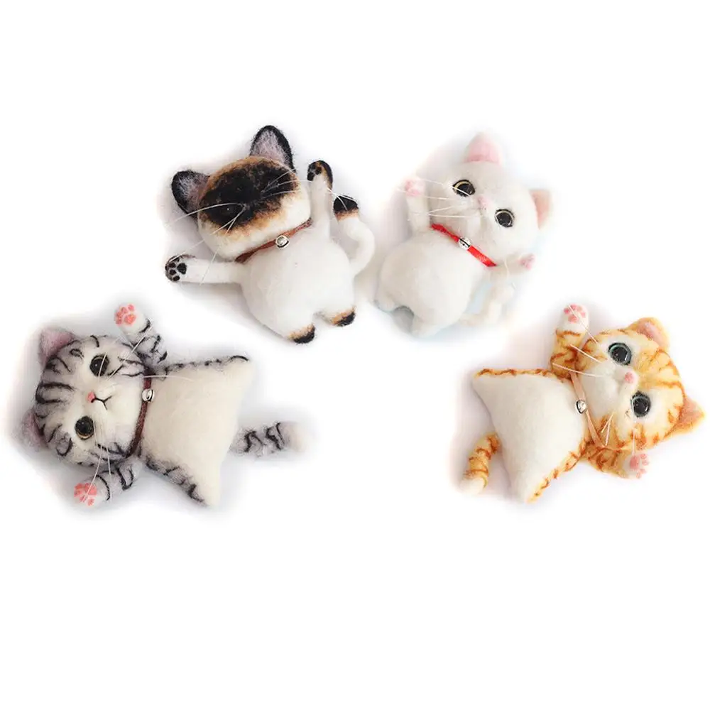 Artec360 Cat Needle Felting Kit with Brooch Decoration with Enough Materials to Finish Detailed Instruction for Beginner A