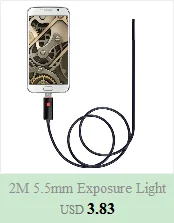5,5 мм эндоскоп камера 1/1. 5/2/3,5 м 2 в 1 микро USB мини видеокамеры Водонепроницаемый 6 светодиодный бороскоп Инспекционная камера для Android