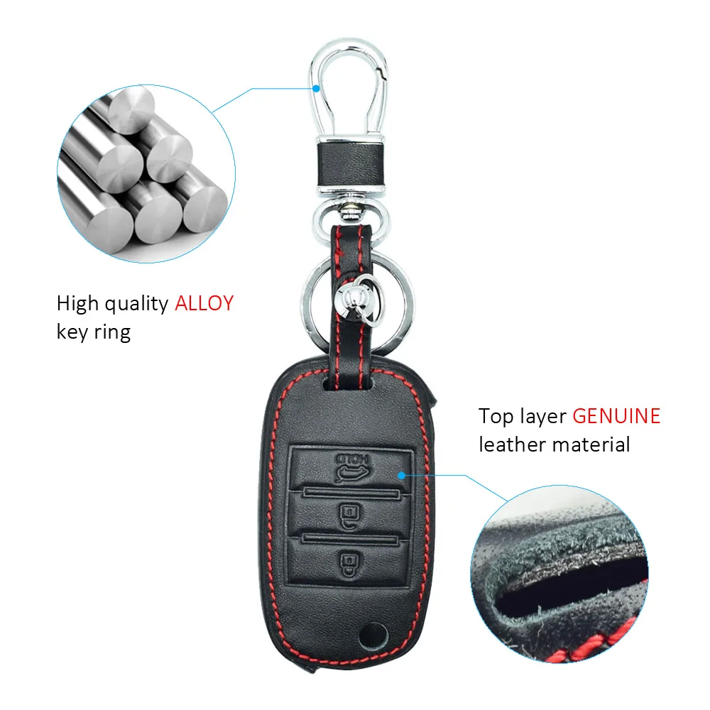 Чехол для ключей из натуральной кожи KIA KX5 Rio Sportage Ceed Sorento Cerato K2 K3 K4 K5 Складной