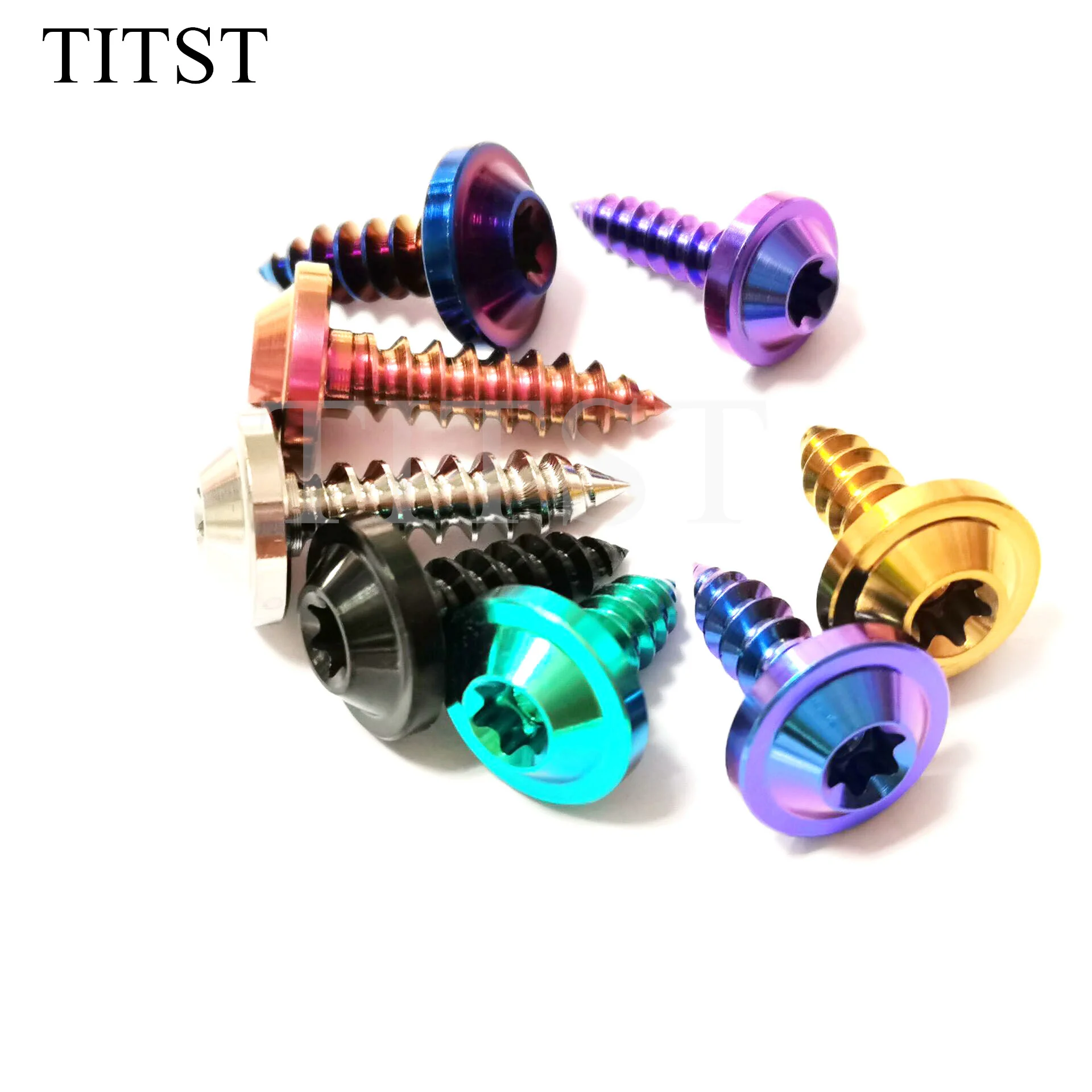 

TITST Titanium Self Tapping Screws M4x15mm M5x15/20/25mm Shell Torx Head Ti Bolt for Motorcycle ( One Lot = 2PCS ）