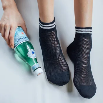 

19 Spring And Summer New Women Socks Absorbent Japanese Hollow Out Mesh Breathable Two Students Sport Socks Femal Ladies Socks