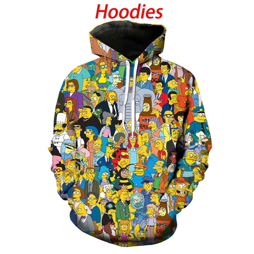 simpsons characters hoodies 3d print hoody/tee shirts/sweatshirts/pants/polo shirts men harajuku funny streetwear hip hop coats