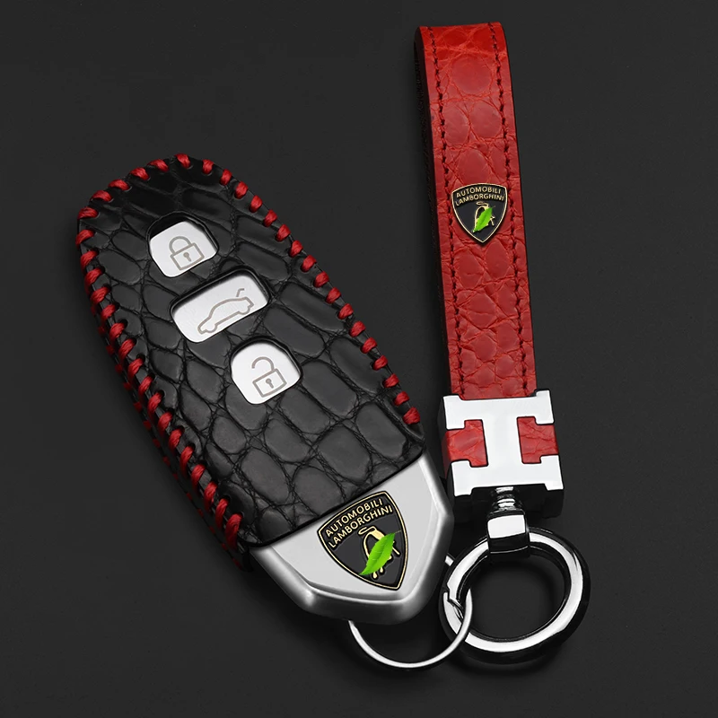 Подходит для ключей Lamborghini, чехол для ключей Urus, кожаный чехол для ключей, Высококачественная сумка для ключей, аксессуары для автомобильных колец