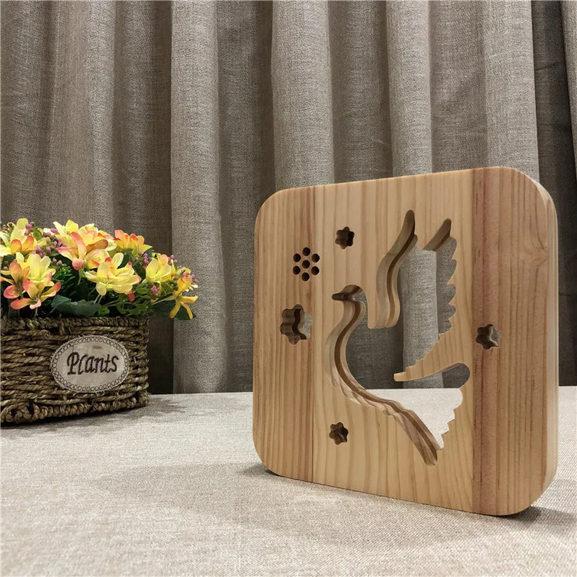 Peace Pigeon резьба по дереву настольные лампы для спальни прикроватная лампа