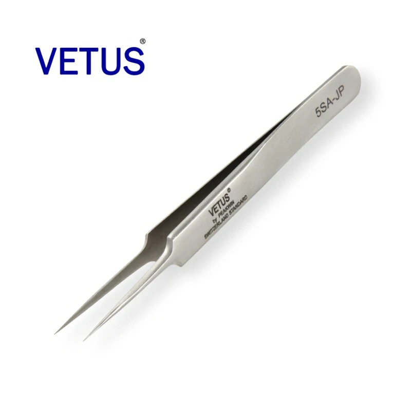 VETUS Original JP Series Premium Tweezers Real Mink Eyelashes Grafting Hyperfine Precision Pincers Anti-magnetic ESD Anti-static 4