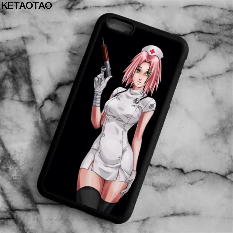 Белый KETAOTAO аниме Наруто мультфильм чехол для телефона s для iPhone 4S SE 5 6 5C 5S 6S 7 8 SE X Plus XR XS Max чехол из мягкого ТПУ резины силикона - Цвет: Белый