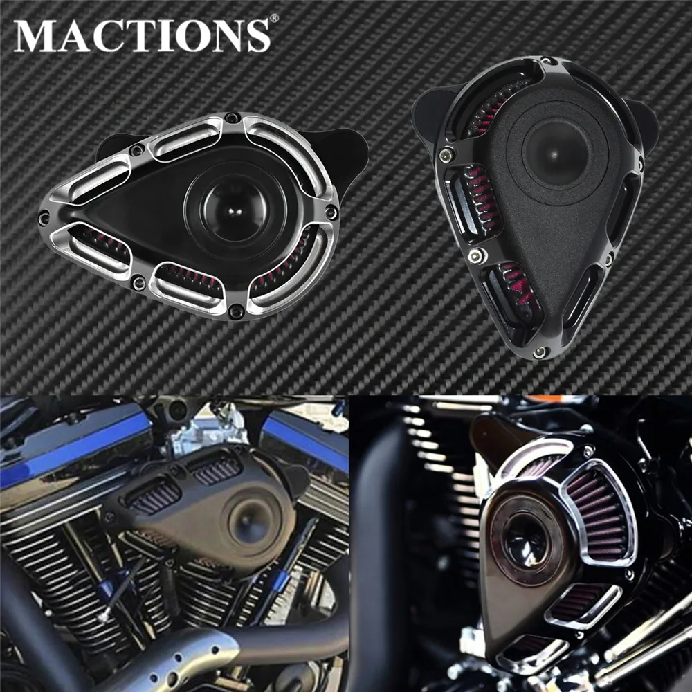 MotorcycleTurnableAirFilterRedMultiAngleIntakeAirCleanerFor