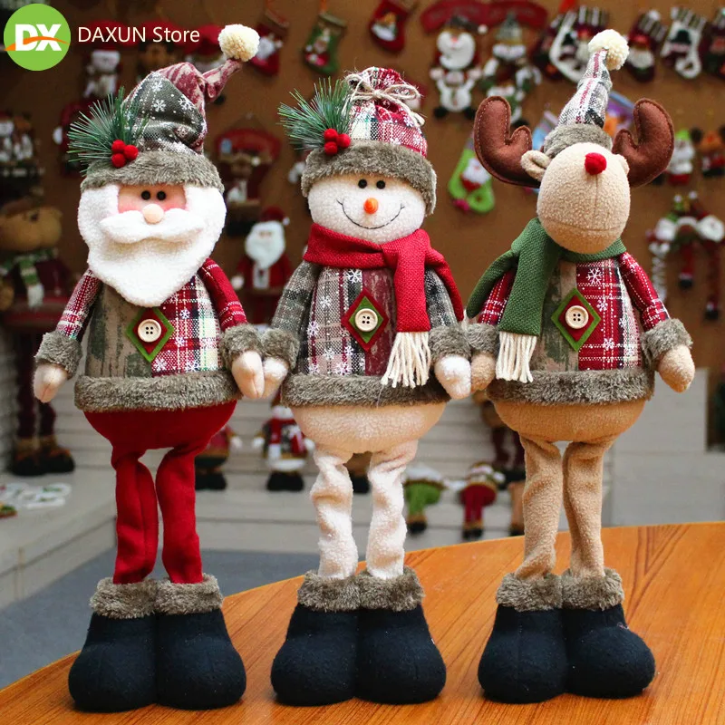 

Hot selling flannel handmade Christmas decorations Santa dolls deer window Christmas supplies articles home decorations for 2019