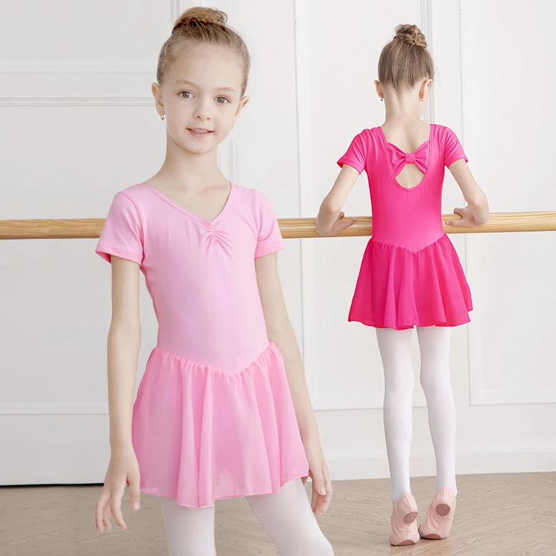 Children Ballet Dress Dance Leotard For Girls Transparent Chiffon Dance Skirt Kids Ballet Clothes Training Bodysuit