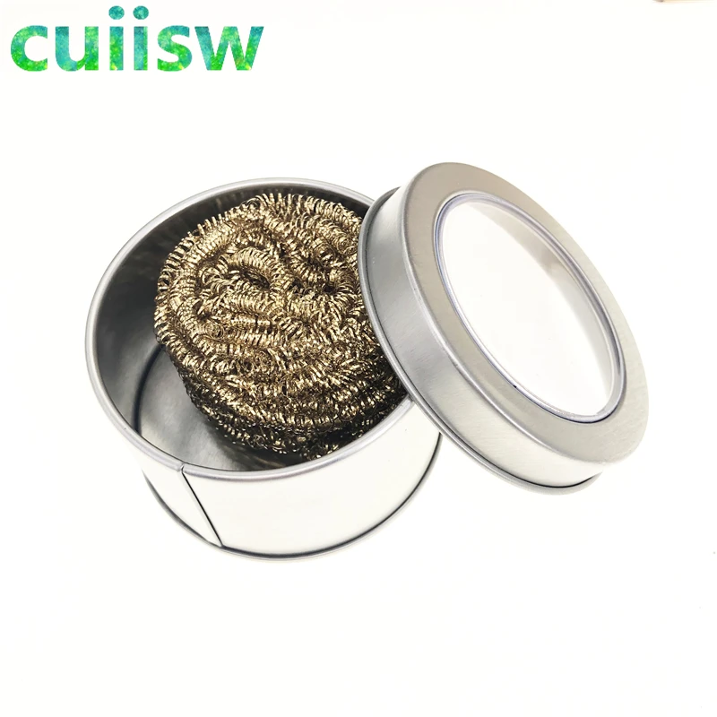 Electric Iron Cleaner Soldering Iron Tip Cleaner With Brass Wire Sponge No Water Needed Cleaning Tools