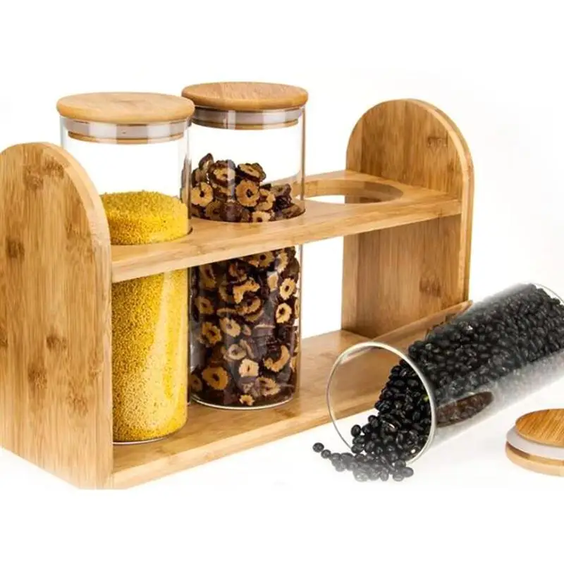 3pcs/Set Clear Glass Jar With Lid Sealed Grain Canister Food Storage Container For Loose Tea Coffee Bean