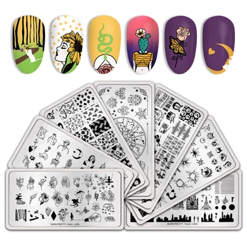 

Nail Stamp Stamping Plates Flower Floral Travel Design Stamping Plates DIY Image Print Nail Stencil Tool Stainless Steel