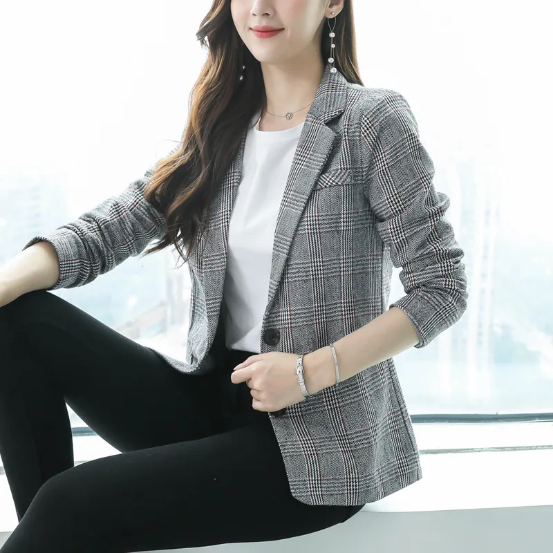 

Early Autumn Plaid Small Suit Coat Women's Spring And Autumn Korean-style WOMEN'S Wear Autumn New Products Recommended Casual Su