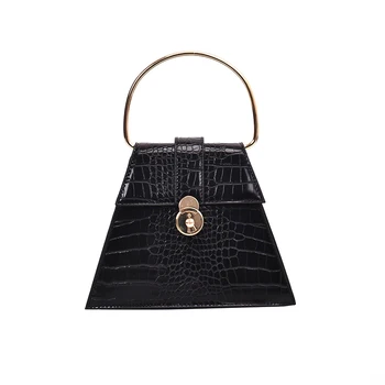 

Trapezoid Stone Pattern PU Leather Crossbody Bags For Women 2020 Shoulder Messenger Bag Female Handbags Metal Handle Totes