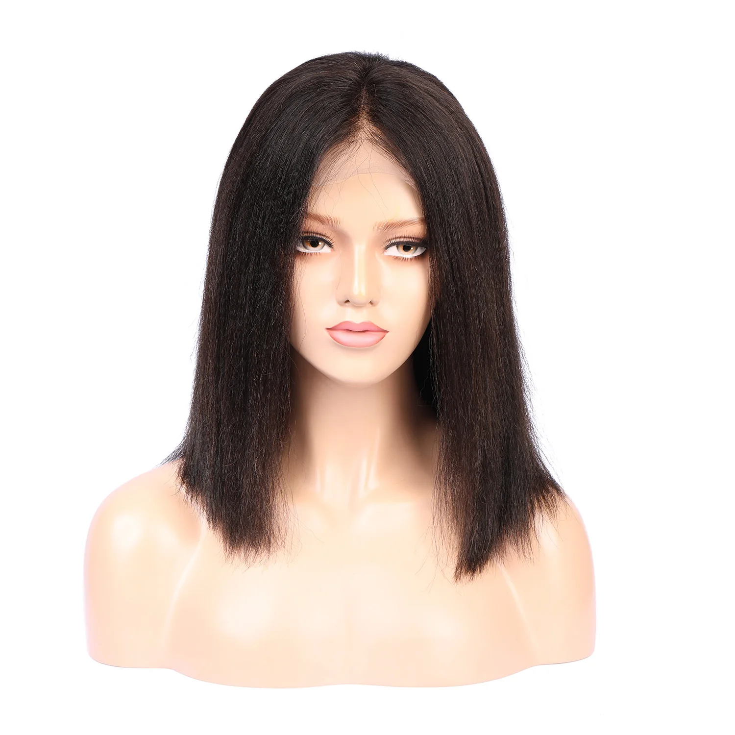 

Fake Scalp Wig Light Yaki Straight 13x6 Deep Part Lace Front Human Hair Wigs Pre Plucked With Baby Hair Brazilian Remy Hair