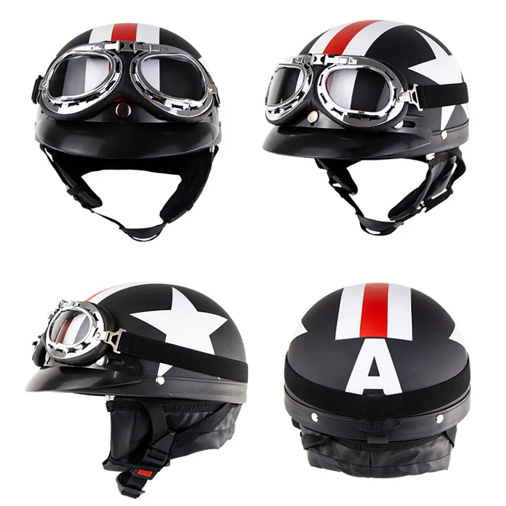 SOMAN-Casque de Moto Rétro Vintage pour Homme et Femme, Visage Ouvert, Demi- casque, Scooter - AliExpress