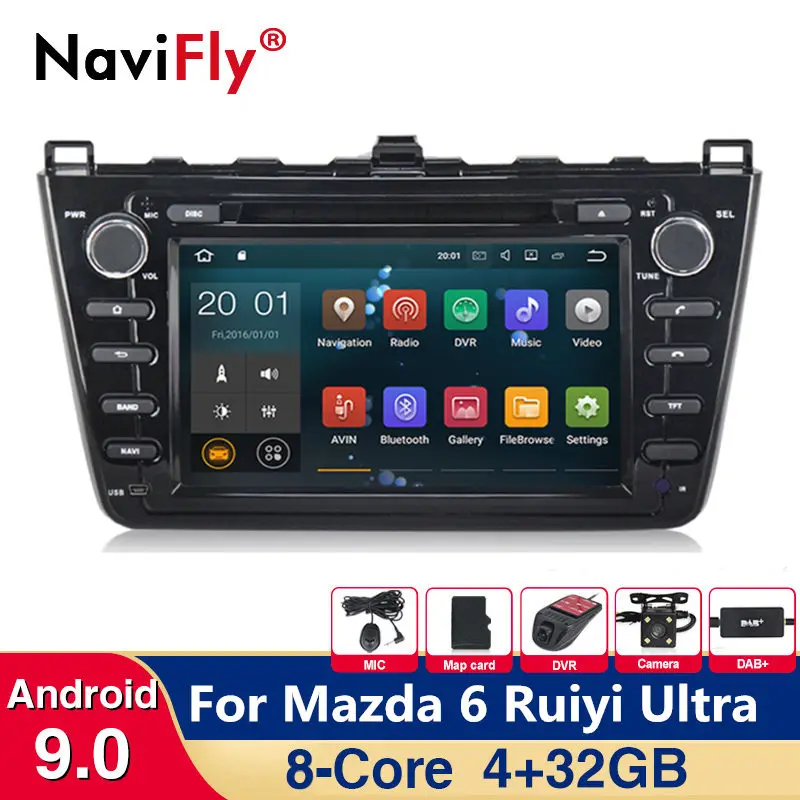 

8Core Android 9.0 4+32G Car Radio DVD Player Car Multimedia For Mazda 6 Ruiyi Ultra 2008 2009 2010 2011 2012 GPS Navi Canbus RDS