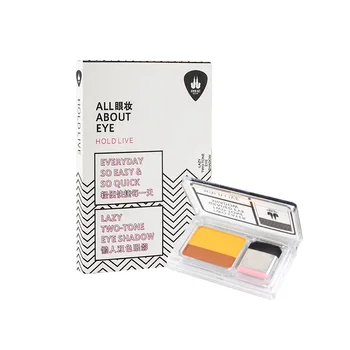 

Lazy Double Color Eyeshadow Double Gradient Eyeshadow Palette 3 Seconds Eyeshadow Pearl Brush