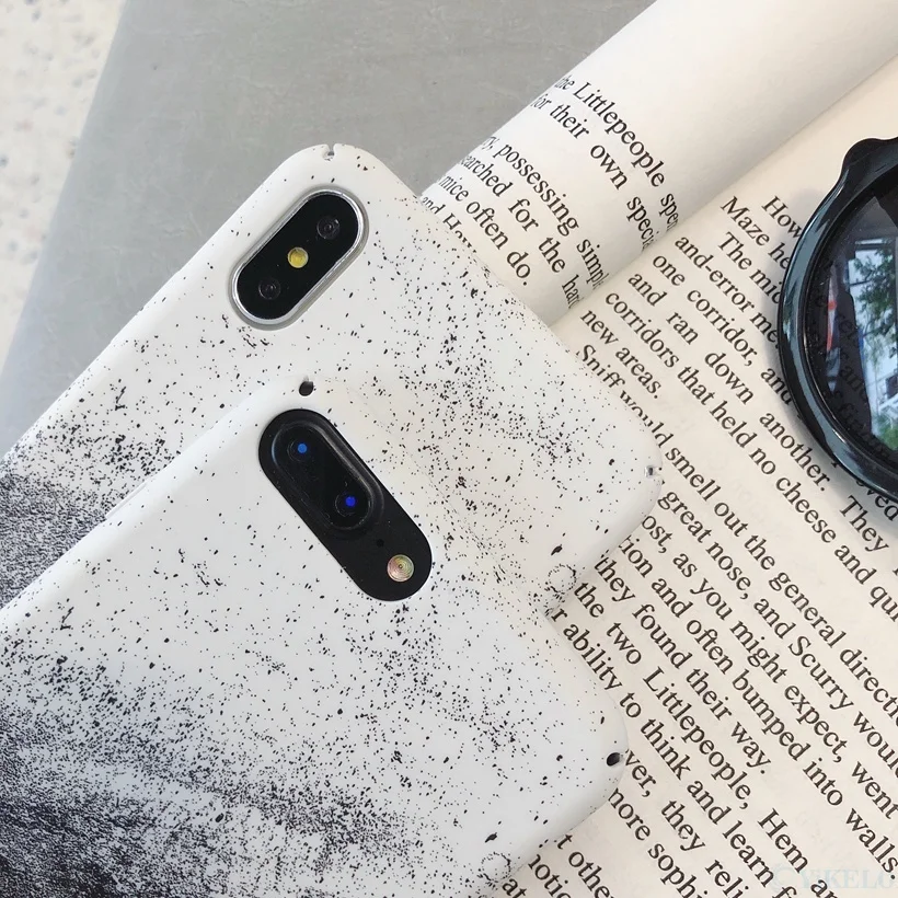 Чехол на заднюю панель телефона для iPhone 6, 6 S, 7, 8 Plus, X, XS, XR, 11 Pro, Max, белый, черный, снежный пик, с узором, Жесткий Чехол из поликарбоната, чехол для iPhone11