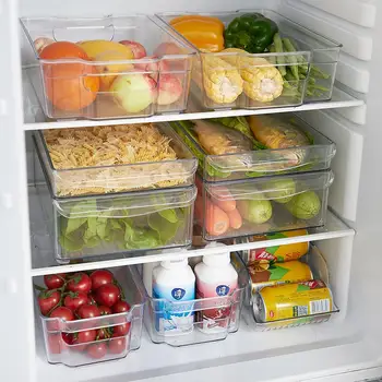 

Kitchen Refrigerator Storage Box Food Container Plastic Fresh Spacer Layer Storage Rack Pull-out Drawers Fresh Sort Organizer