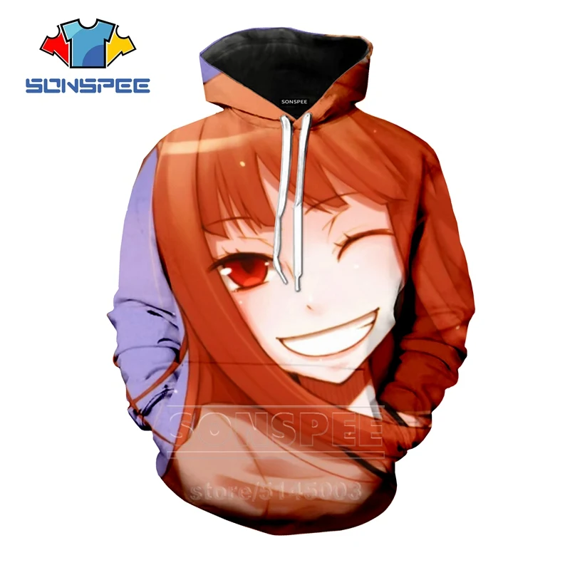 Spice and Wolf толстовки 3D принт для мужчин и женщин Аниме Толстовка мода с длинным рукавом хип хоп Уличная Топы пуловер с круглым вырезом C109-03 - Цвет: 18
