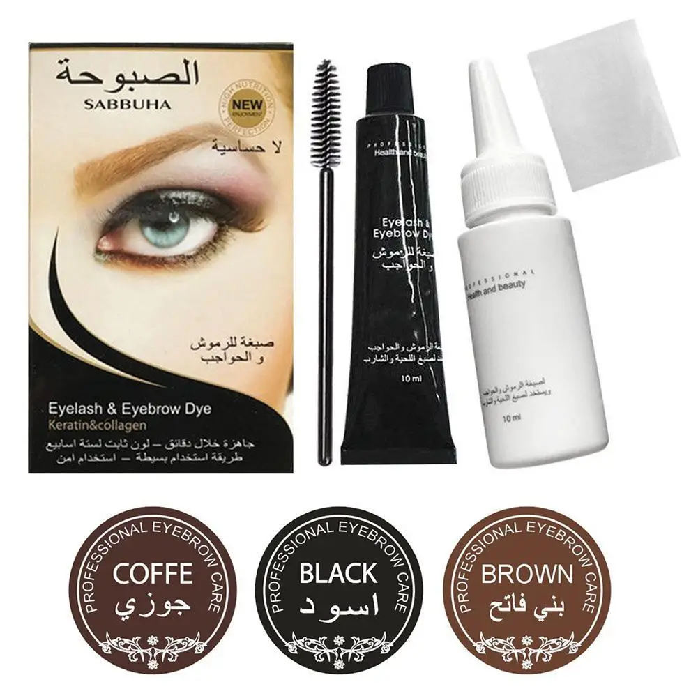 3Pcs Professional Waterproof Eyelash Eyebrow Dye Tint Gel Eye Brow Mascara Cream Brush Kit | Красота и здоровье