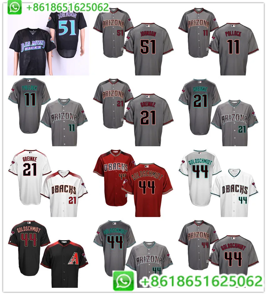 Мужская футболка Arizona Paul Goldschmidt Zack Greinke AJ Pollock Randy Johnson FLEX& Cool Base