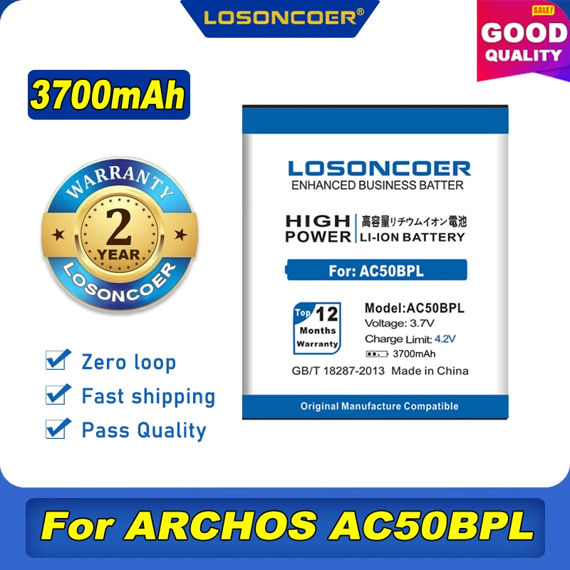 100% Оригинальный аккумулятор LOSONCOER 3700 мА · ч для ARCHOS AC50BPL | Мобильные телефоны и